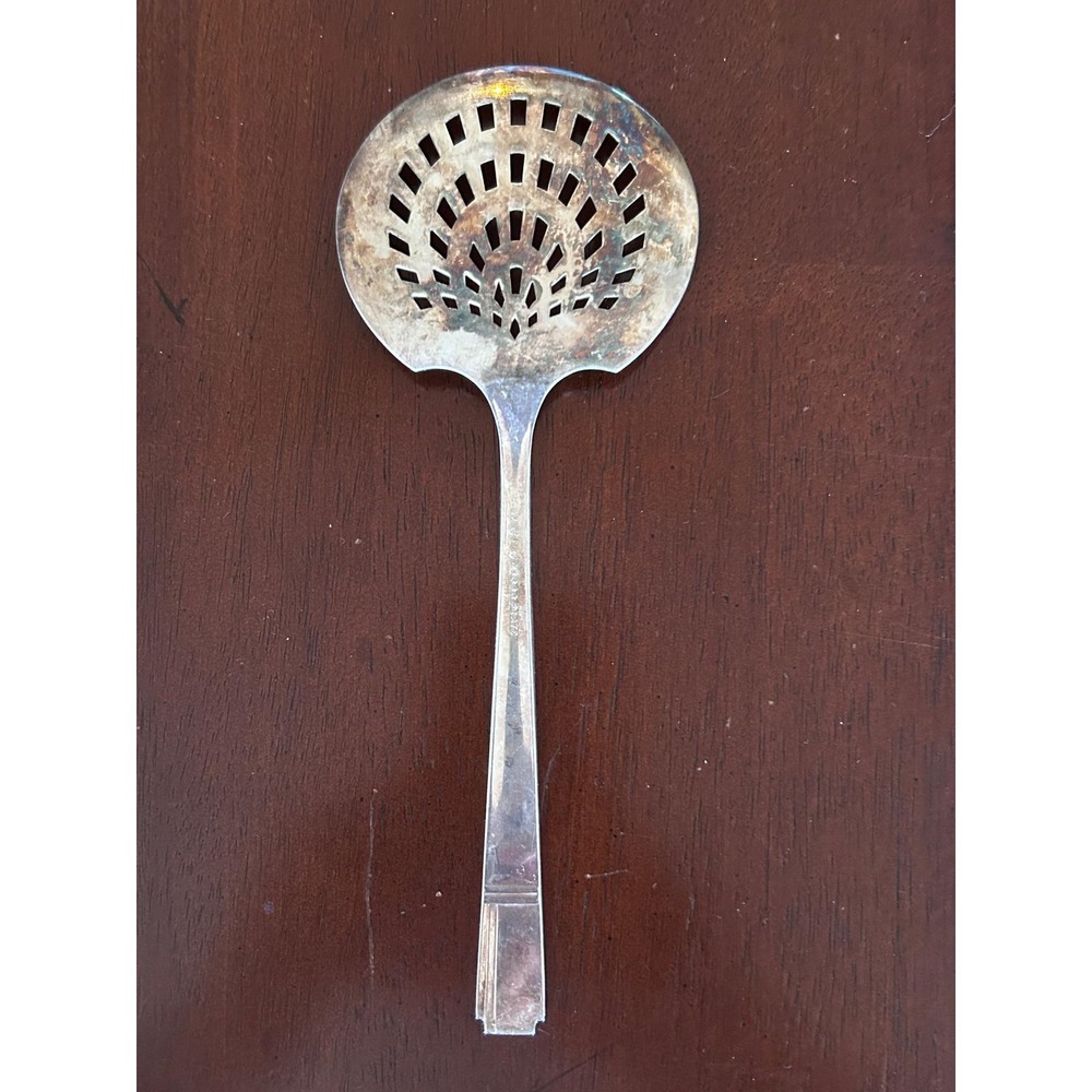 Oneida Art Deco Grenoble 1938 Silverplate Tomato Server Pierced Round Spoon